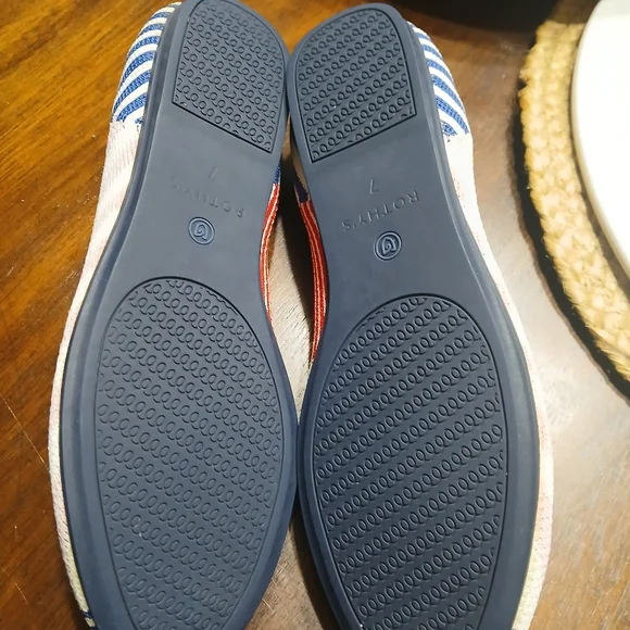 Rothy's "The Flat" Shoe In Rare Retired Pink Mixed Stripe Comfort Career Casual - Picture 4 of 4